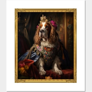 Gracious Mahogany & White Basset Hound - Medieval Queen (Framed) Posters and Art